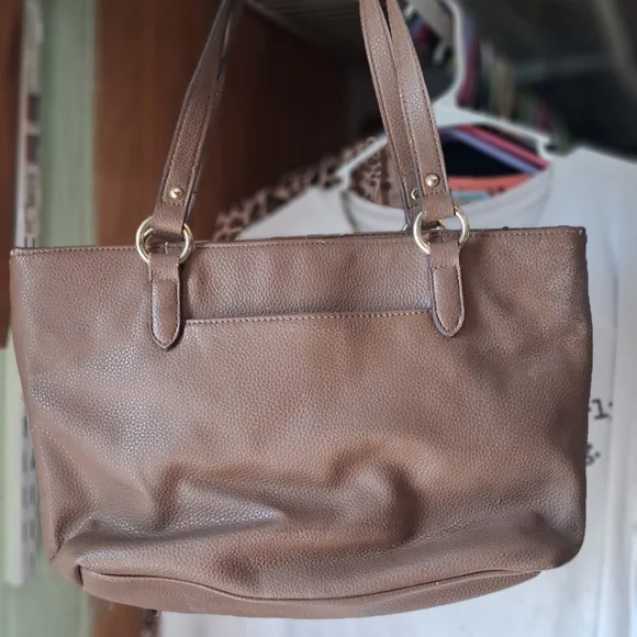 Liz Claiborne Brown Patchwork Tote Bag Faux Croc & Snake Print Purse - Picture 4 of 4